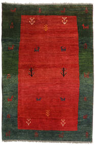 123X184 Gabbeh Rustic Teppich Moderner Rot/Dunkelgrün (Wolle, Persien/Iran) Carpetvista