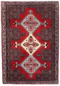  Persischer Senneh Teppich 74X106 Rot/Dunkelrot (Wolle, Persien/Iran)