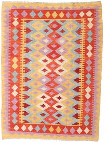 絨毯 オリエンタル キリム アフガン オールド スタイル 125X169 レッド/ベージュ (ウール, アフガニスタン)