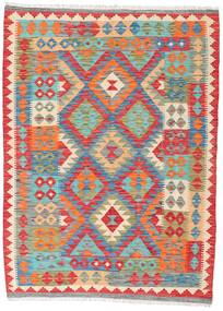 124X170 絨毯 キリム アフガン オールド スタイル オリエンタル レッド/ベージュ (ウール, アフガニスタン) Carpetvista