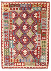 126X176 Kelim Afghan Old Stil Teppich Orientalischer Rot/Beige (Wolle, Afghanistan) Carpetvista