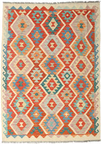 Kelim Afghan Old Style Teppe 123X173 Beige/Oransje Ull, Afghanistan Carpetvista