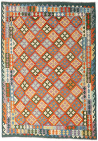 Tapete Oriental Kilim Afegão Old Style 170X243 Laranja/Cinza Escuro (Lã, Afeganistão)