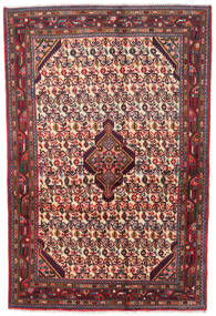  Orientalischer Asadabad Teppich 126X190 Rot/Dunkelrot Wolle, Persien/Iran Carpetvista