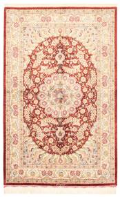 Qum Silk Rug 98X152 Beige/Orange Silk, Persia/Iran