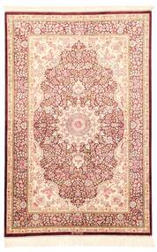  Persischer Ghom Seide Teppich 98X148 Beige/Orange (Seide, Persien/Iran)