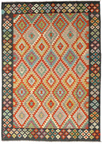 Kilim Afghan Old Style Rug 185X260 Beige/Dark Grey Wool, Afghanistan Carpetvista
