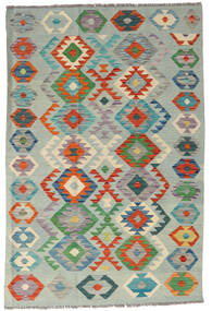 122X182 Tapete Oriental Kilim Afegão Old Style Cinzento/Verde (Lã, Afeganistão) Carpetvista