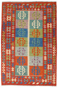Kelim Afghan Old Style Matta 127X190 Röd/Gul Ull, Afghanistan Carpetvista