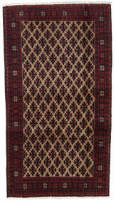 絨毯 バルーチ 97X173 ダークレッド/茶色 (ウール, ペルシャ/イラン)