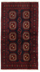 絨毯 バルーチ 103X183 ダークレッド/ベージュ (ウール, ペルシャ/イラン)