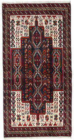  Baluch Rug 97X191 Persian Wool Dark Red/Beige Small Carpetvista