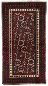  バルーチ 絨毯 104X192 ペルシャ ウール ダークレッド/ベージュ 小 Carpetvista
