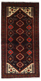 絨毯 バルーチ 100X198 ダークレッド/茶色 (ウール, ペルシャ/イラン)
