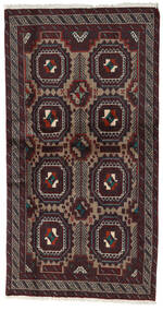 絨毯 バルーチ 98X183 ダークレッド/茶色 (ウール, ペルシャ/イラン)