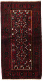  Belutsch Teppich 108X207 Persischer Wollteppich Dunkelrot Klein Carpetvista
