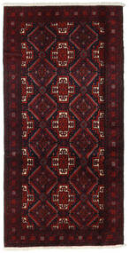 Belutsch Teppich 91X185 Läufer Dunkelrot/Rot Wolle, Persien/Iran Carpetvista