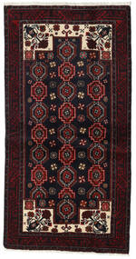 Alfombra Oriental Belouch 105X204 Rojo Oscuro/Beige (Lana, Persia/Irán)