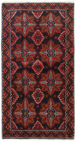 Beluch Matta 103X193 Mörkröd/Röd Ull, Persien/Iran Carpetvista