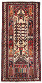 絨毯 オリエンタル バルーチ 100X202 ダークレッド/レッド (ウール, ペルシャ/イラン)