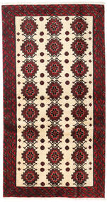 Dywan Perski Beludż 100X187 Beżowy/Czerwony (Wełna, Persja/Iran)