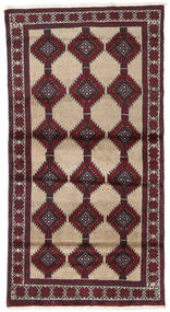  Belutsch Teppich 96X184 Persischer Wollteppich Dunkelrot/Beige Klein Carpetvista