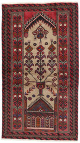 Beluch Matta 102X182 Röd/Brun Ull, Persien/Iran Carpetvista
