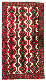 絨毯 バルーチ 97X178 レッド/ダークレッド (ウール, ペルシャ/イラン)