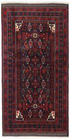 絨毯 オリエンタル バルーチ 98X193 ダークレッド/レッド (ウール, ペルシャ/イラン)