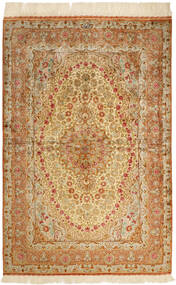  Persisk Ghom Silke Teppe 102X152 Oransje/Beige (Silke, Persia/Iran