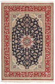 Tapete Persa Isfahan Fio De Seda 161X236 Laranja/Bege (Lã, Pérsia/Irão)