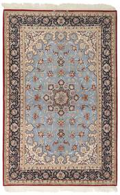 絨毯 オリエンタル イスファハン 絹の縦糸 159X246 茶色/ベージュ (ウール, ペルシャ/イラン)