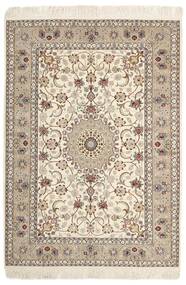 絨毯 イスファハン 絹の縦糸 130X182 ベージュ/ライトグレー (ウール, ペルシャ/イラン)