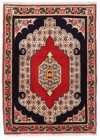 絨毯 センネ 74X103 レッド/ブラック (ウール, ペルシャ/イラン)