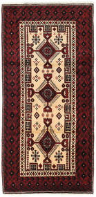 Alfombra Persa Belouch 96X199 Rojo Oscuro/Beige (Lana, Persia/Irán)