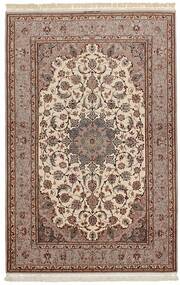絨毯 ペルシャ イスファハン 絹の縦糸 158X238 茶色/ベージュ (ウール, ペルシャ/イラン)