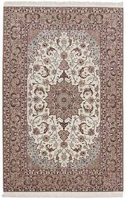 絨毯 ペルシャ イスファハン 絹の縦糸 155X232 茶色/ベージュ (ウール, ペルシャ/イラン)