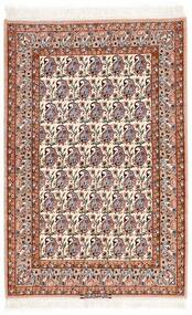 絨毯 ペルシャ イスファハン 絹の縦糸 106X161 茶色/オレンジ (ウール, ペルシャ/イラン)