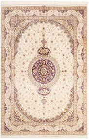 161X237 絨毯 クム シルク オリエンタル ベージュ/オレンジ (絹, ペルシャ/イラン)
