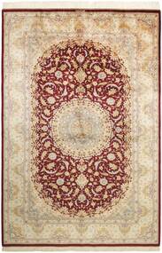 155X235 Qum Silk Rug Oriental Beige/Brown (Silk, Persia/Iran)