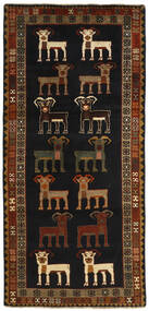Tappeto Orientale Ghashghai Fine 112X237 Passatoie Nero/Marrone (Lana, Persia/Iran)