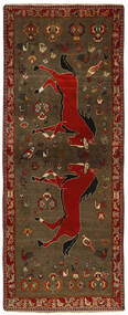 111X282 Ghashghai Fine Teppich Orientalischer Läufer Braun/Dunkelrot (Wolle, Persien/Iran)