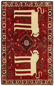 絨毯 オリエンタル カシュガイ Fine 158X256 ダークレッド/茶色 (ウール, ペルシャ/イラン)