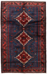 絨毯 ペルシャ ハマダン 135X215 ダークパープル/ダークレッド (ウール, ペルシャ/イラン)