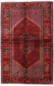 137X215 Χαλι Ανατολής Hamadan Κόκκινα/Σκούρο Κόκκινο (Μαλλί, Περσικά/Ιρανικά) Carpetvista