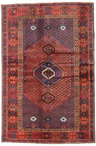  Persian Hamadan Rug 131X196 Red/Dark Red (Wool, Persia/Iran)