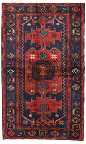 絨毯 ペルシャ ハマダン 131X213 レッド/ダークパープル (ウール, ペルシャ/イラン)
