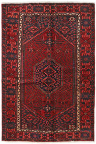  Persialainen Hamadan Matot Matto 129X191 Tummanpunainen/Punainen (Villa, Persia/Iran)