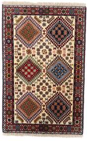 80X124 絨毯 ヤラメー オリエンタル ダークレッド/ベージュ (ウール, ペルシャ/イラン) Carpetvista