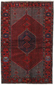 絨毯 ペルシャ ハマダン 135X210 ダークレッド/レッド (ウール, ペルシャ/イラン)